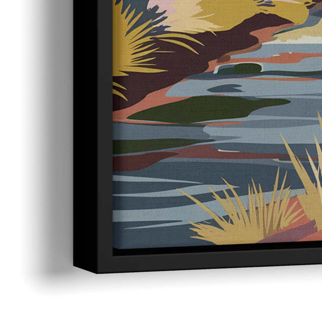 Albuquerque Rio Grande Views - Close-Up Black Frame Canvas