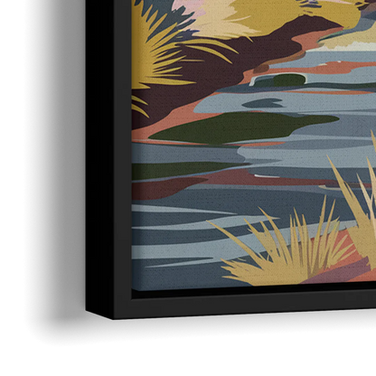 Albuquerque Rio Grande Views - Close-Up Black Frame Canvas