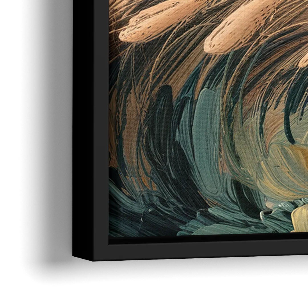 Seaside Dunes And Grass - Close-Up Black Frame Canvas