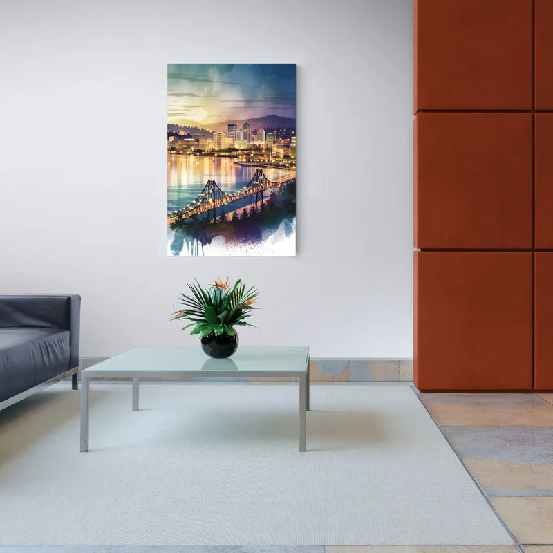 Tacoma Skyline View - Canvas Wall Art Living Room