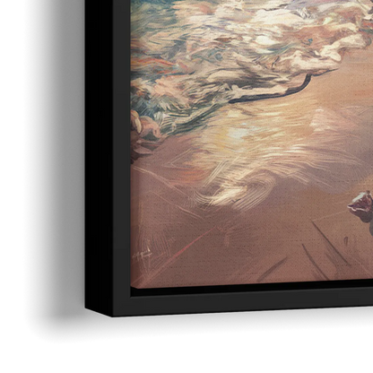 Seaside Tranquil Waters - Close-Up Black Frame Canvas