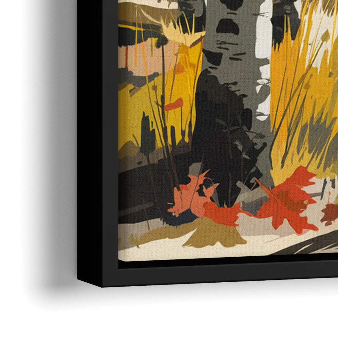 Aspen Vibrant Fall Colors - Close-Up Black Frame Canvas