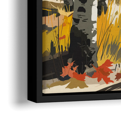Aspen Vibrant Fall Colors - Close-Up Black Frame Canvas