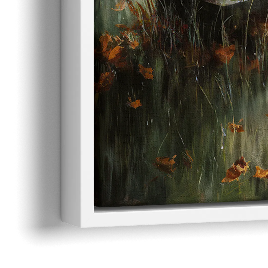 Tombstone Eerie Twilight - Close-Up White Frame Canvas