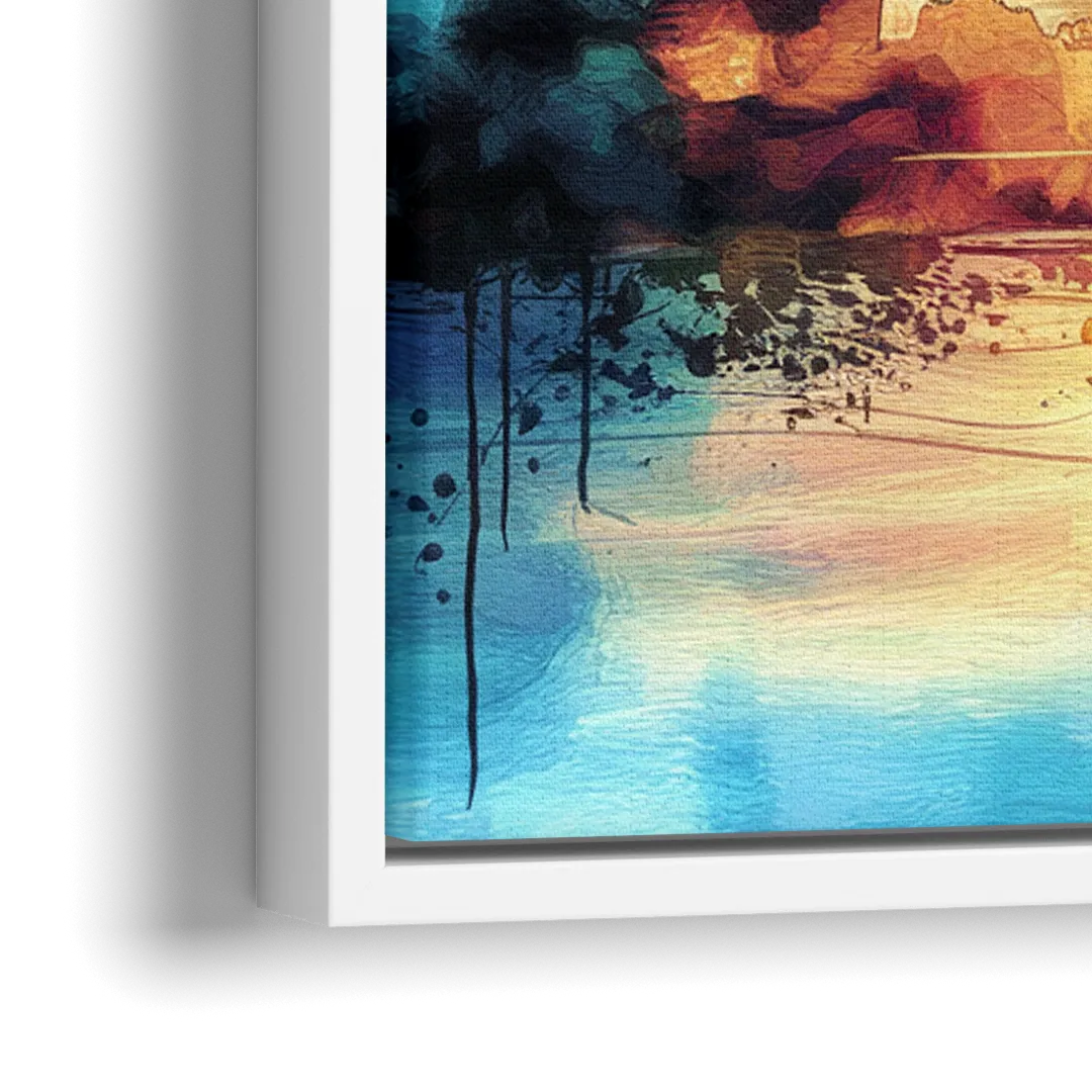 Memphis Architectural Landmarks - Close-Up White Frame Canvas