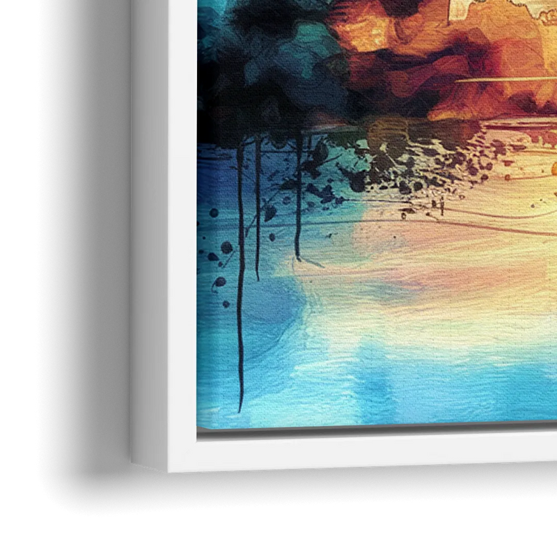 Memphis Architectural Landmarks - Close-Up White Frame Canvas