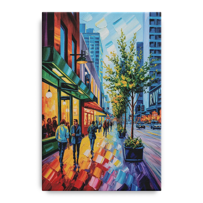 Robson Street Vancouver - Canvas Wall Art