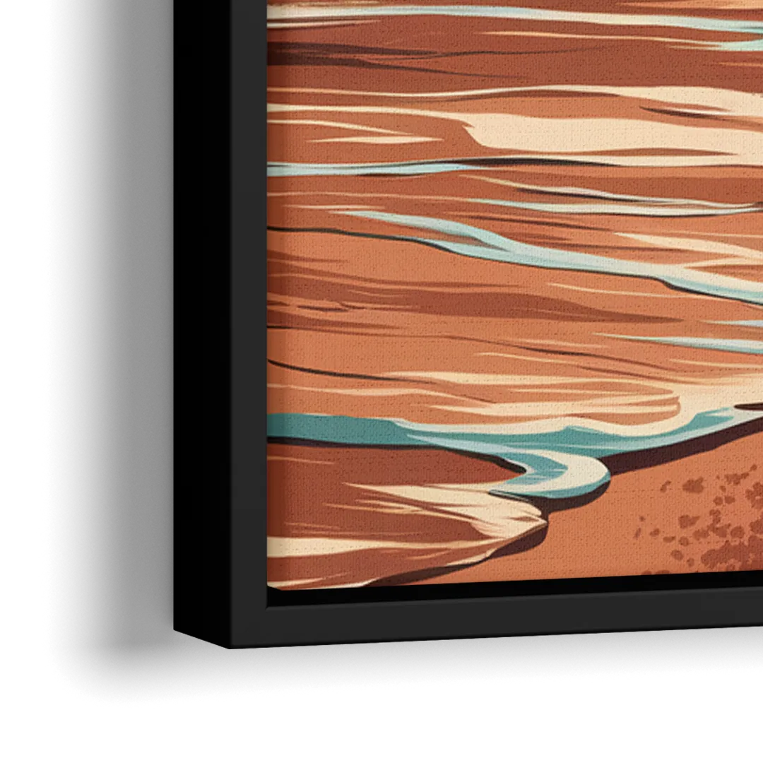 Virginia Beach Atlantic Waves - Close-Up Black Frame Canvas