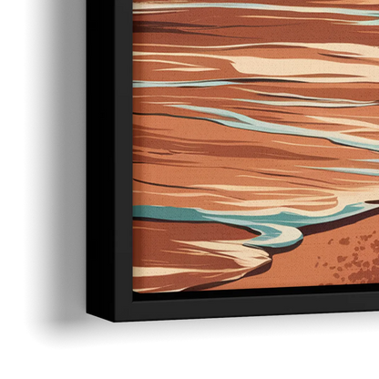 Virginia Beach Atlantic Waves - Close-Up Black Frame Canvas