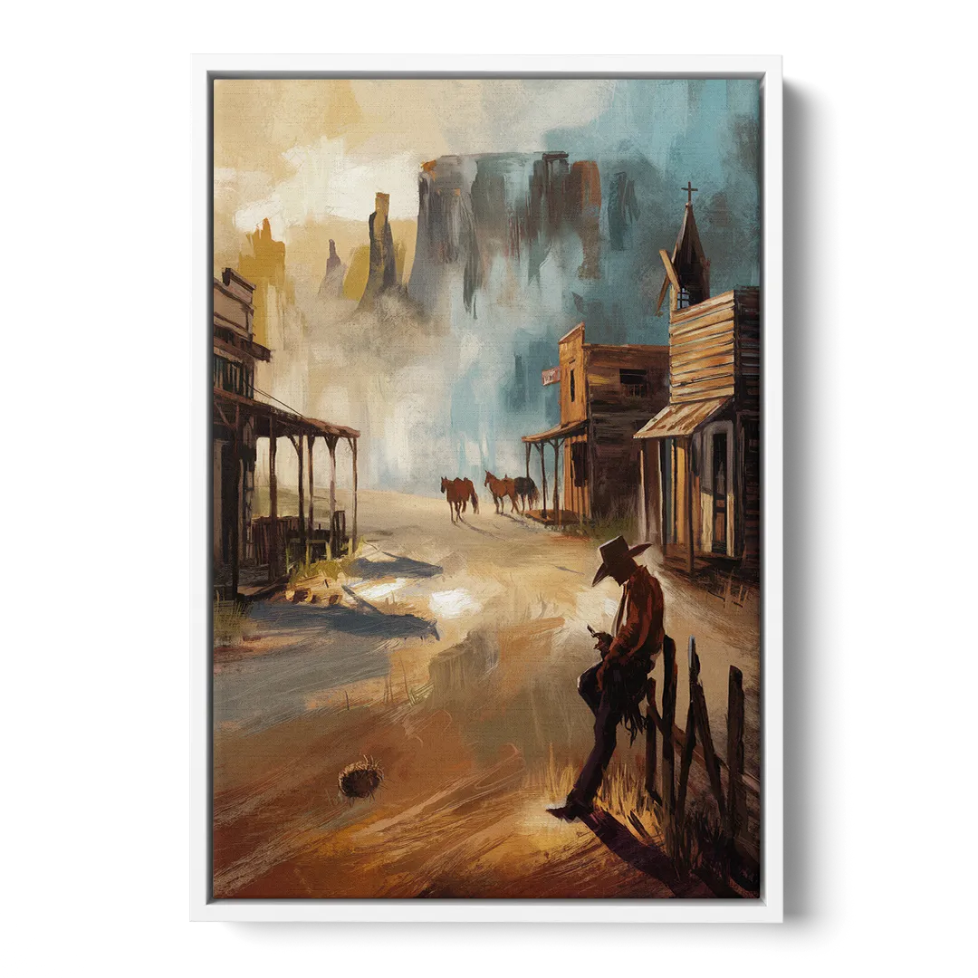 Tombstone Western Heritage - White Frame Canvas