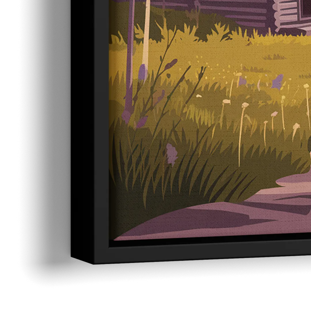 Jackson Hole Mountain Views - Close-Up Black Frame Canvas