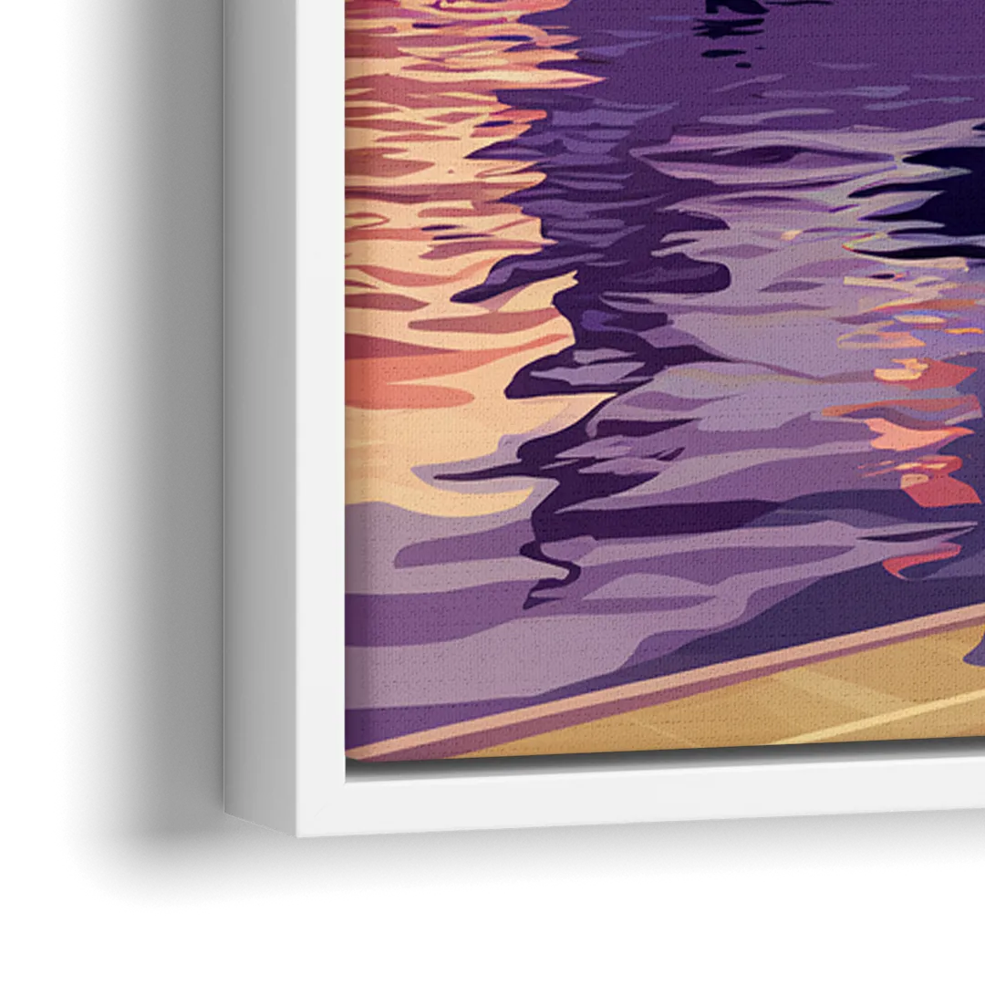San Diego Harbor View - Close-Up White Frame Canvas