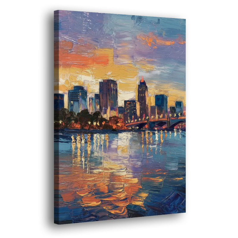 Baton Rouge Riverfront Beauty - Canvas Print Art Sides