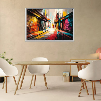 Ashland Street Art Vibes - Living Room White Frame Canvas