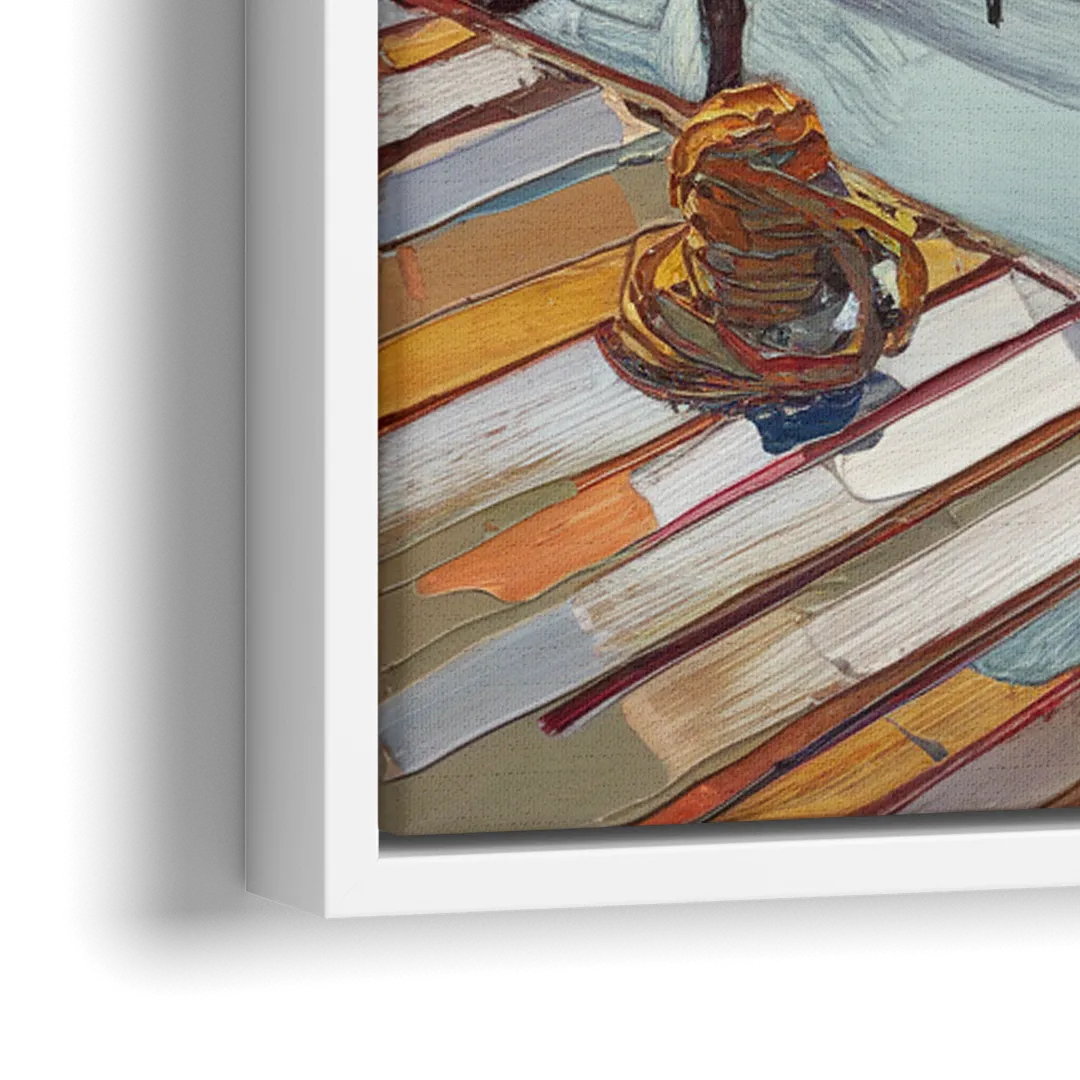 Camden Scenic Harbor View - Close-Up White Frame Canvas