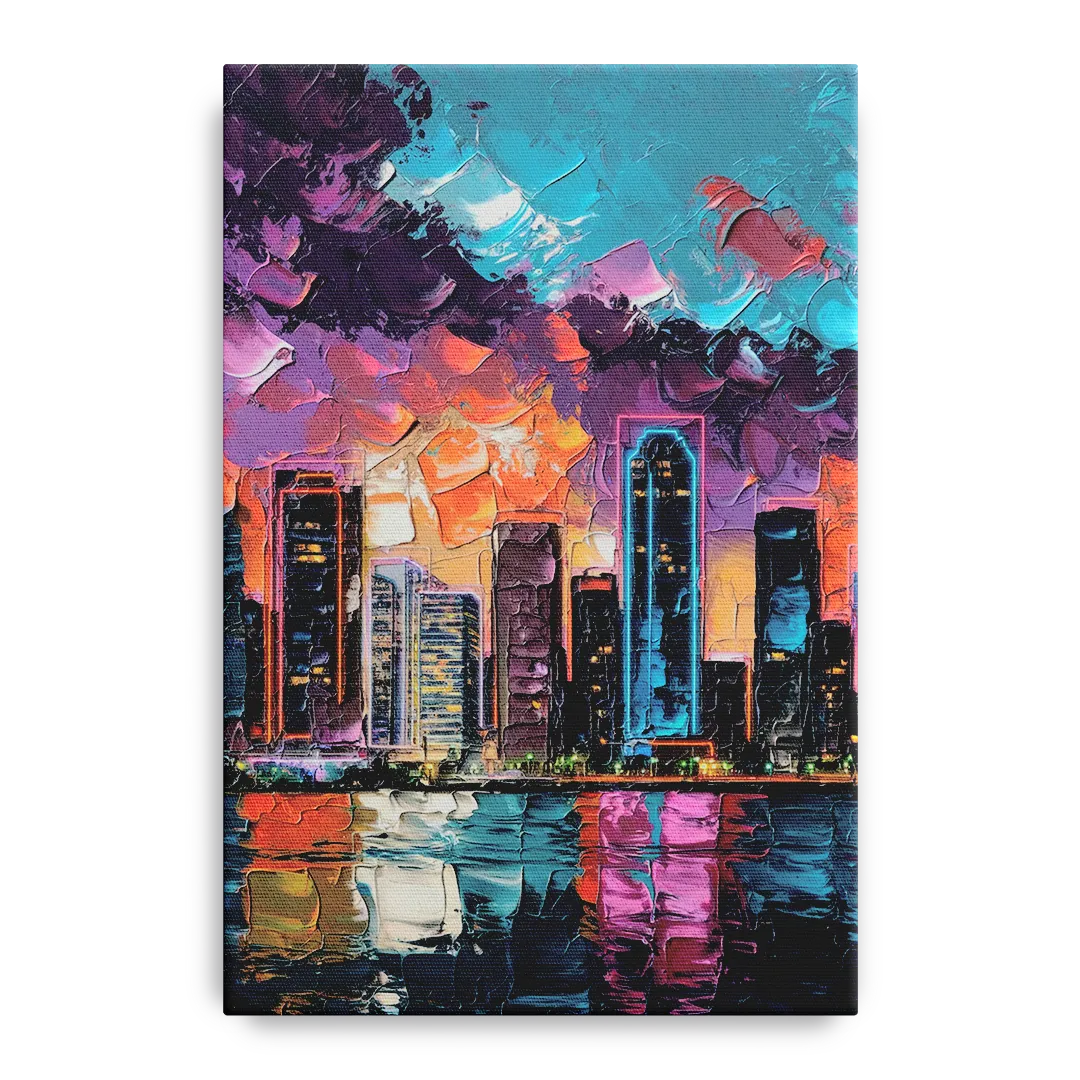 Miami Iconic Skyline - Canvas Wall Art