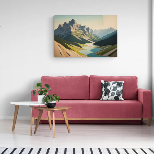Banff Alpine Peaks - Canvas Wall Art Living Room
