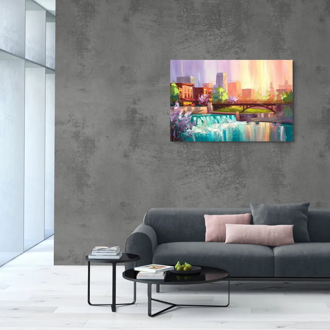 Spokane Downtown Charm - Canvas Wall Art Living Room