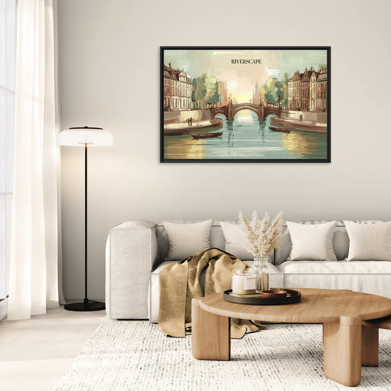 Glendale Urban Serenity - Living Room Black Frame Canvas