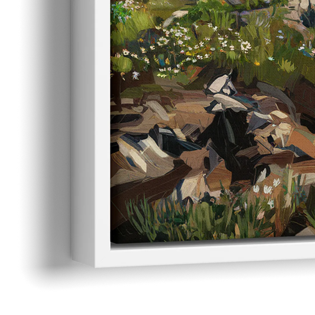 Washington State Mountain View - Close-Up White Frame Canvas