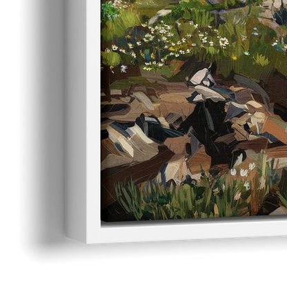 Washington State Mountain View - Close-Up White Frame Canvas