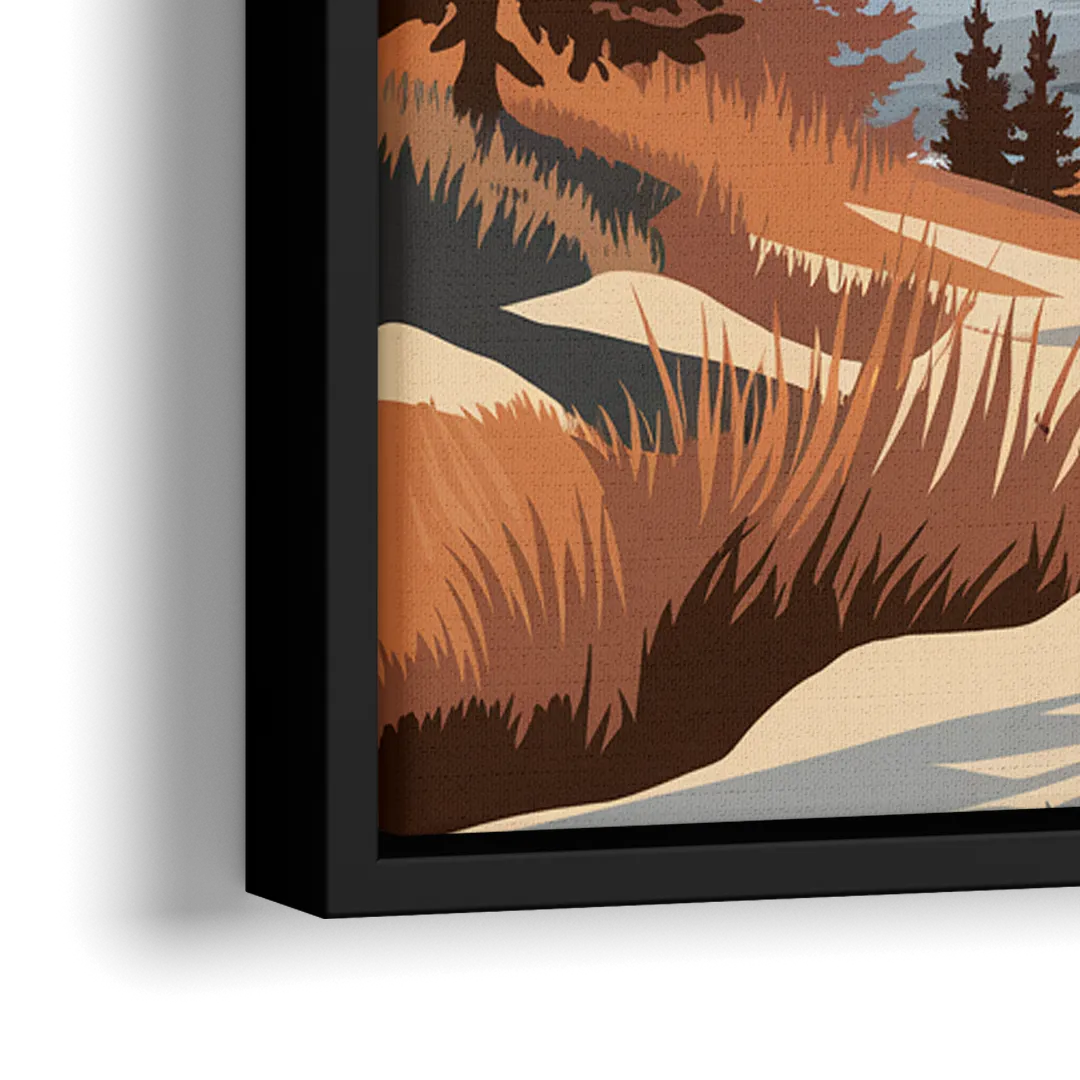 Vail Snowy Peaks - Close-Up Black Frame Canvas