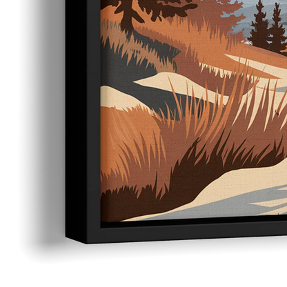 Vail Snowy Peaks - Close-Up Black Frame Canvas
