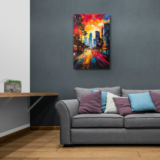 Los Angeles Vibrant Street Art - Canvas Wall Art Living Room
