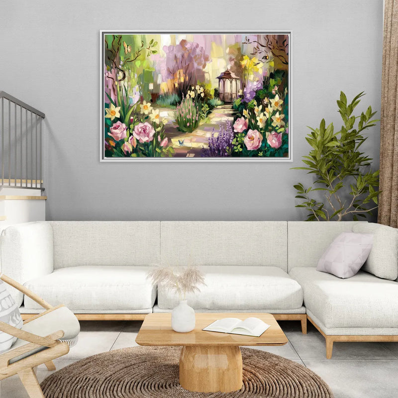 Norfolk Botanical Gardens - Living Room White Frame Canvas