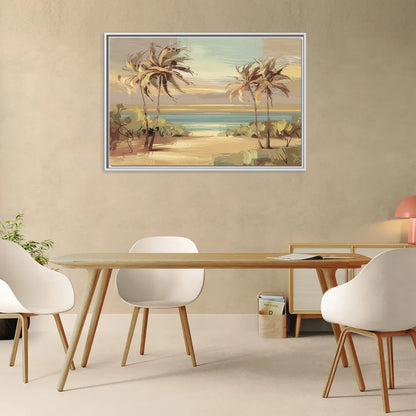 Savannah Coastal Beauty - Living Room White Frame Canvas