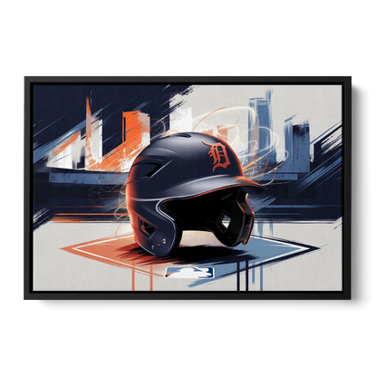 Detroit Tigers Baseball - Black Frame Canvas