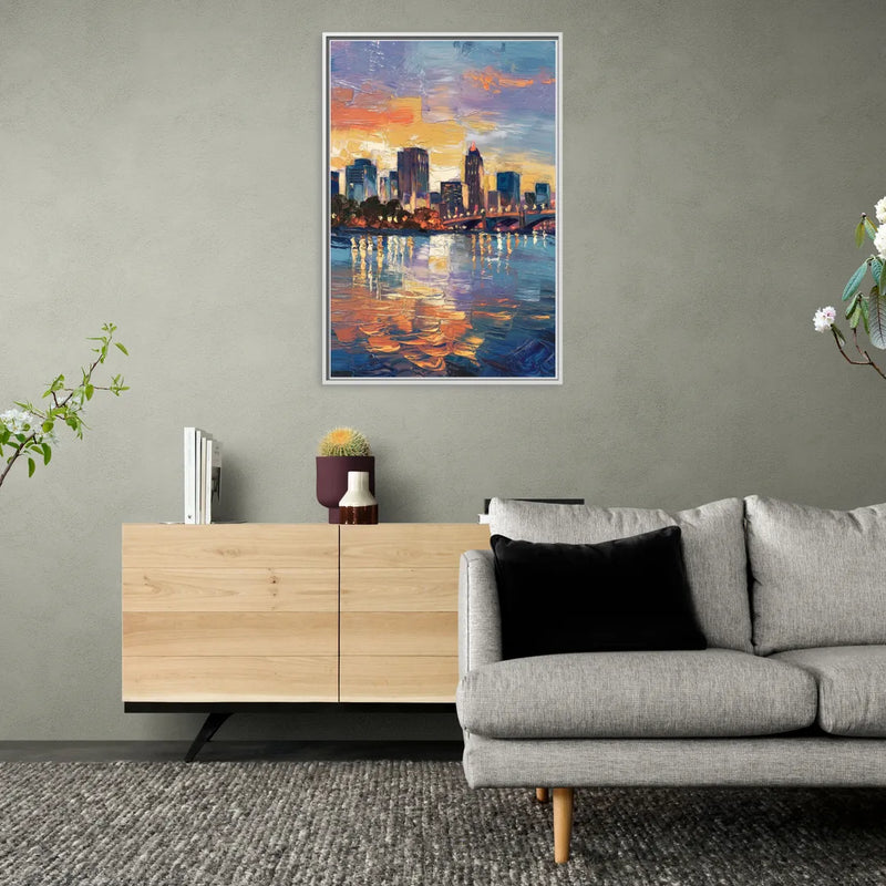 Baton Rouge Riverfront Beauty - Living Room White Frame Canvas