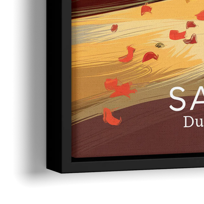 Salem Fall Foliage - Close-Up Black Frame Canvas