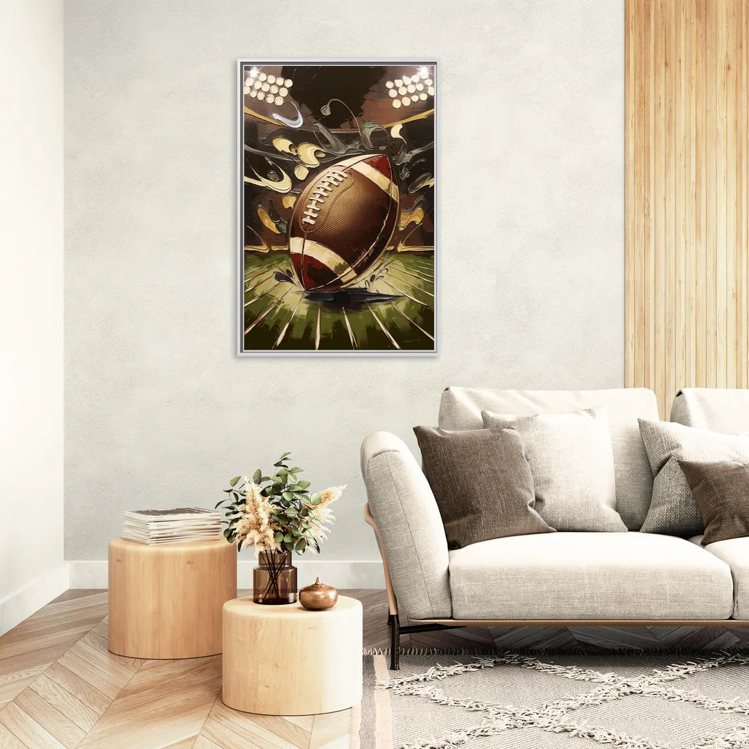 Garland Football Spirit - Living Room White Frame Canvas