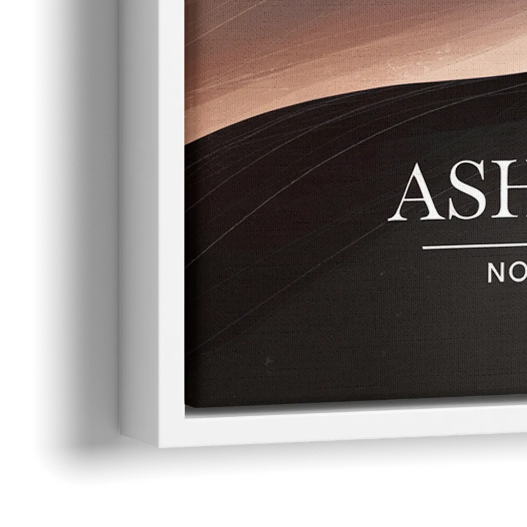 Asheville Skyline and Mountains - Close-Up White Frame Canvas