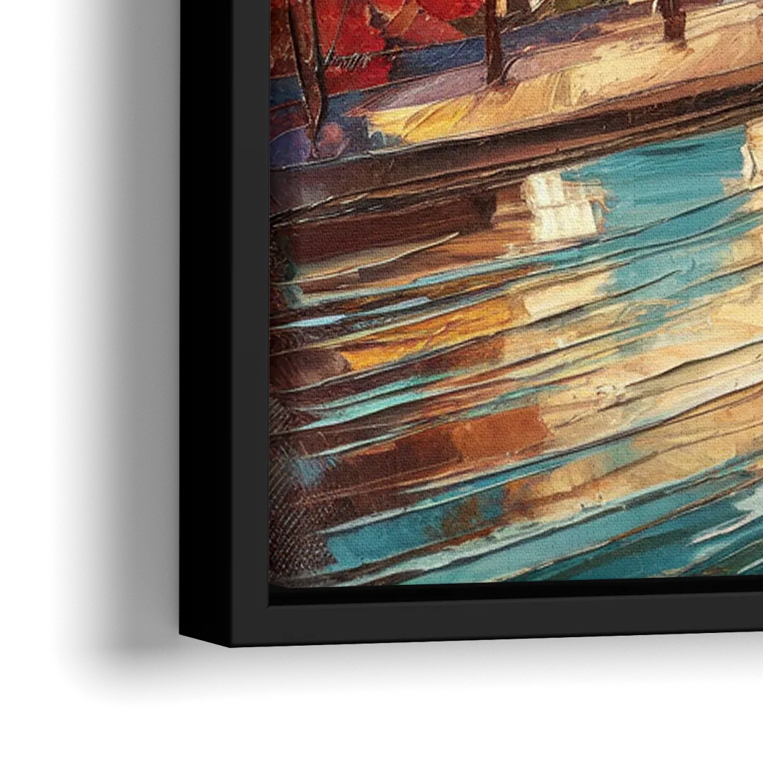 Grand Rapids Urban River Views - Close-Up Black Frame Canvas