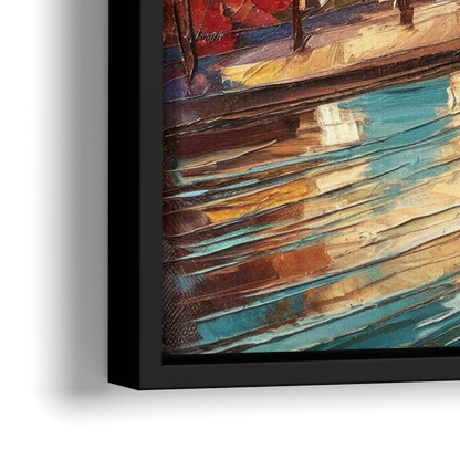 Grand Rapids Urban River Views - Close-Up Black Frame Canvas