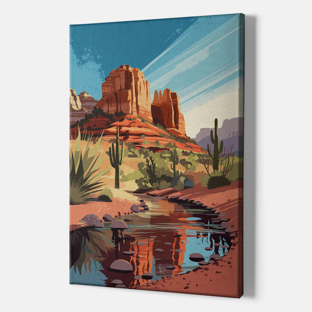 Sedona Cathedral Rock Views - Canvas Wall Art Indoor