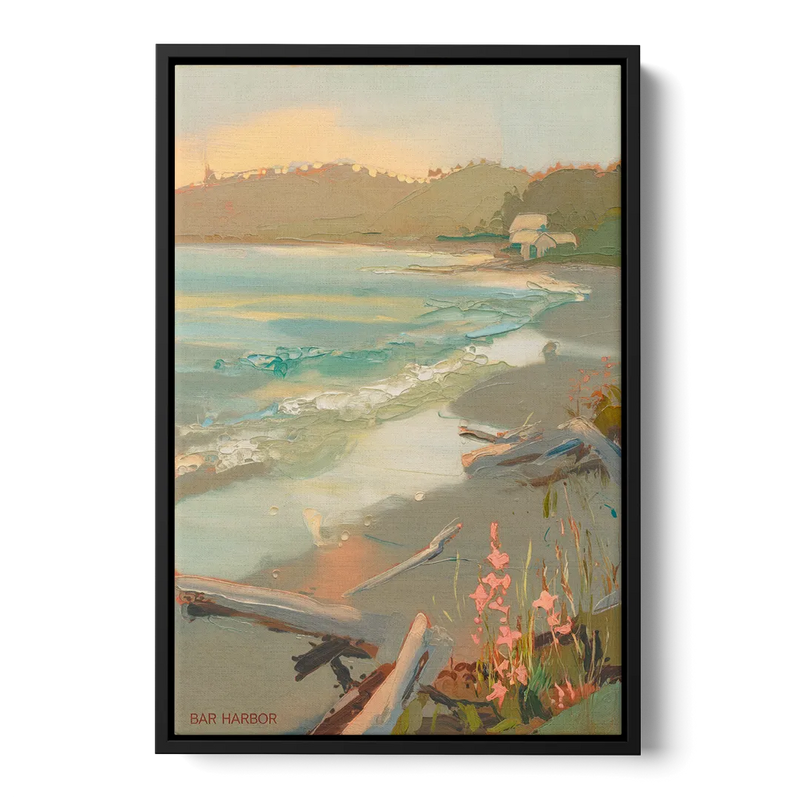 Bar Harbor Coastal Serenity - Black Frame Canvas