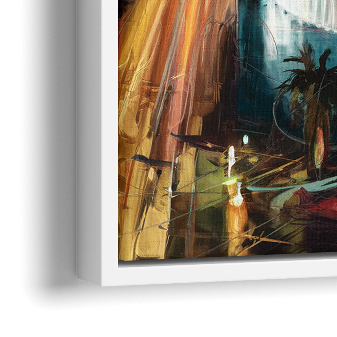 Las Vegas Iconic Strip - Close-Up White Frame Canvas