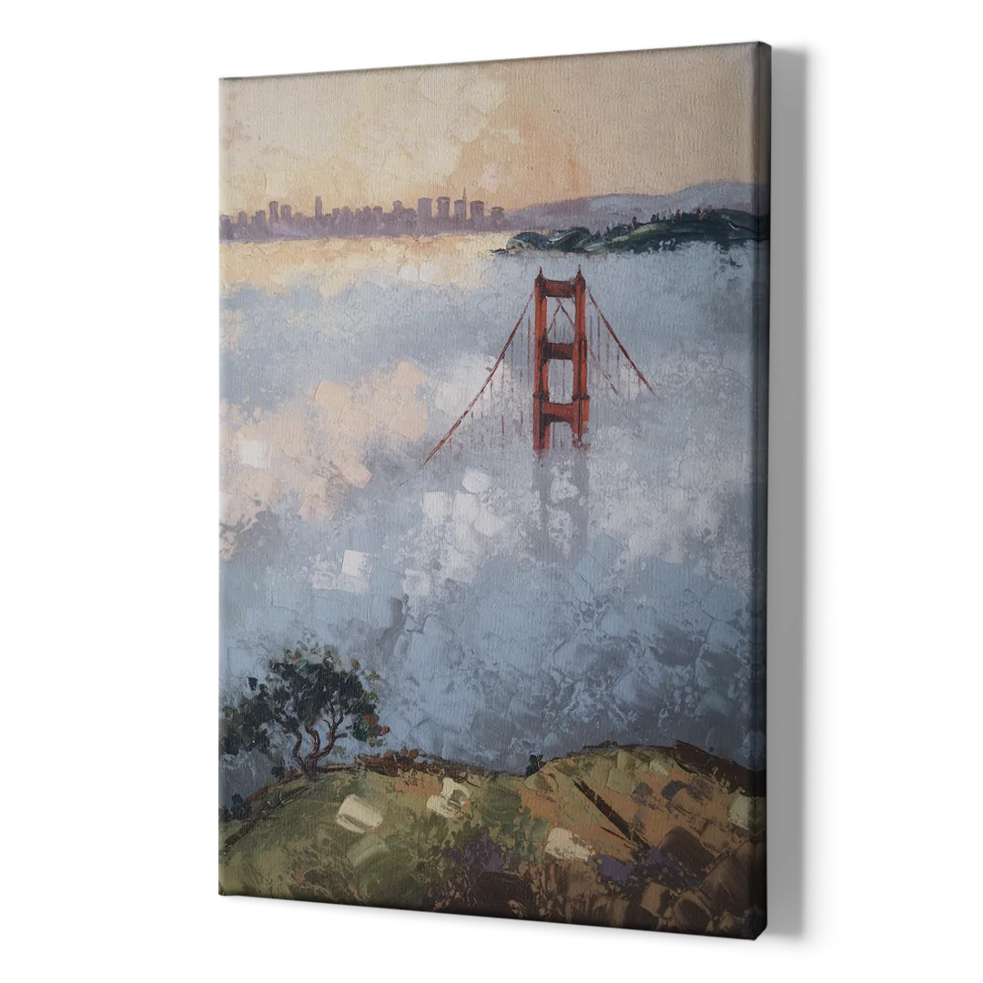 San Francisco Foggy Morning - Canvas Print Art Sides