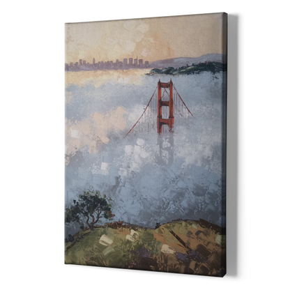 San Francisco Foggy Morning - Canvas Print Art Sides