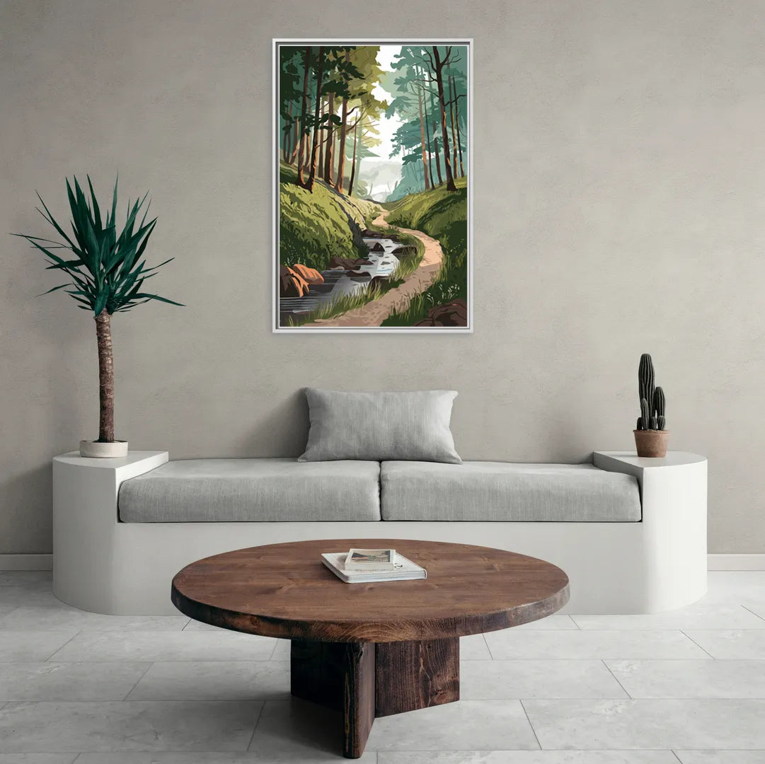 Franklin Nature Trails - Living Room White Frame Canvas