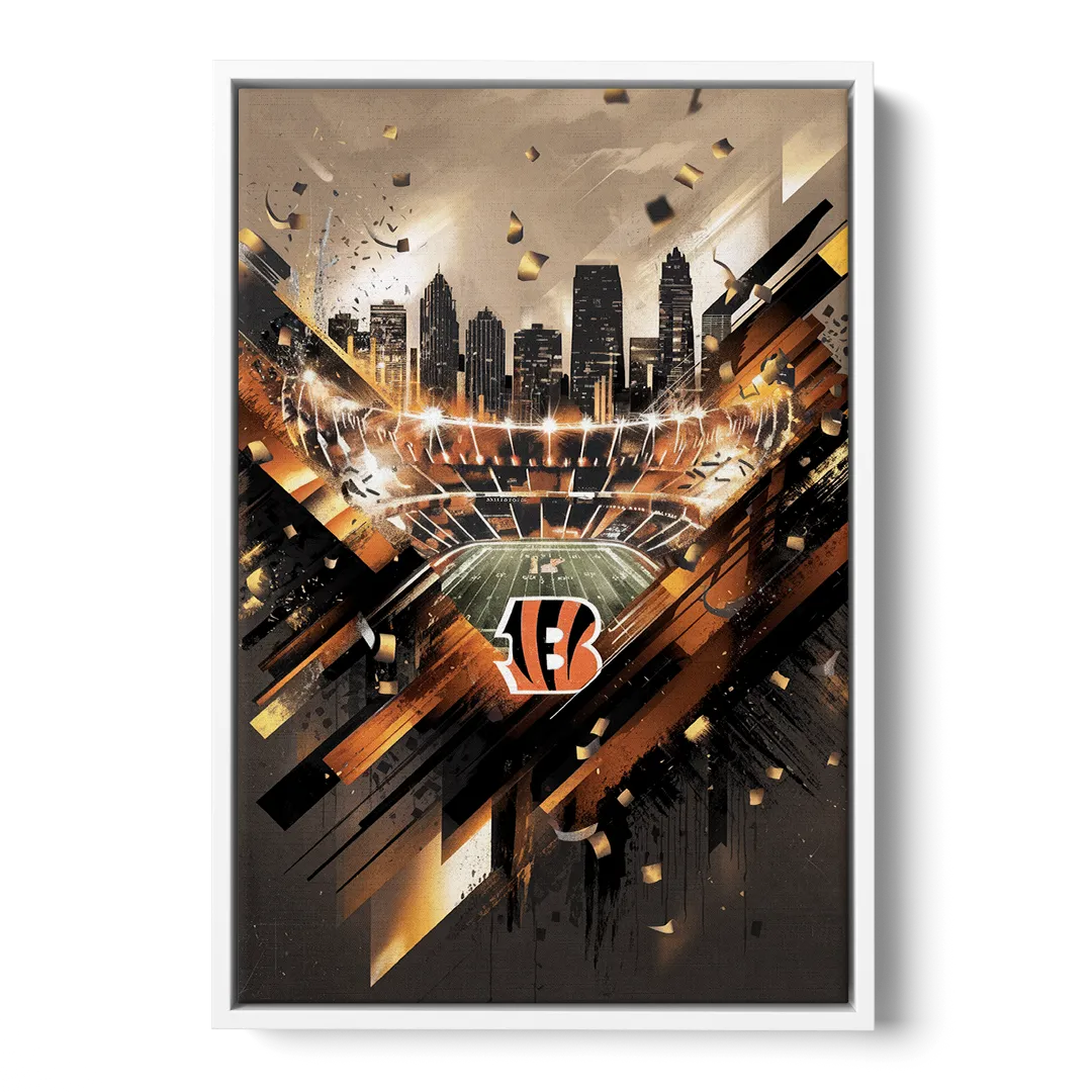 Cincinnati Bengals AFC Championship Celebration - White Frame Canvas