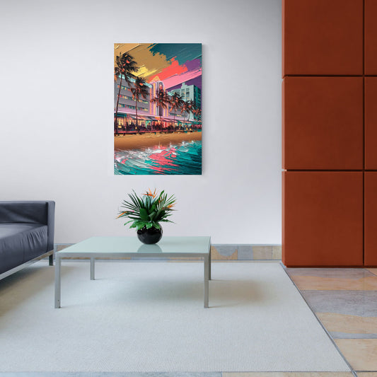 Miami South Beach Charm - Canvas Wall Art Living Room