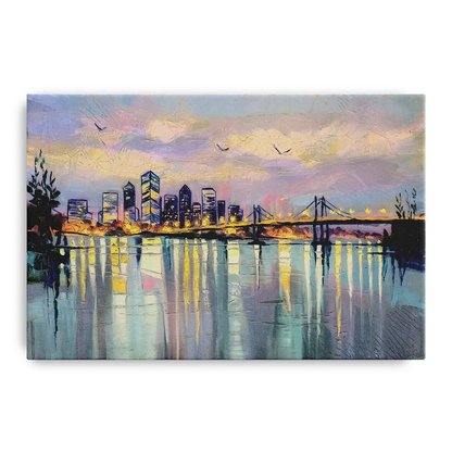 Portland Waterfront Reflection - Canvas Wall Art