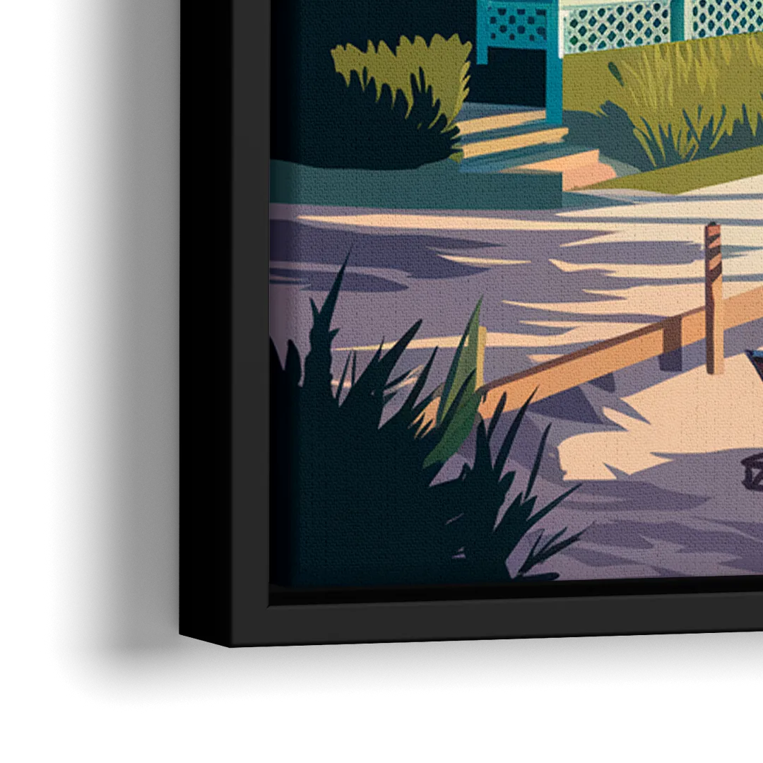 Key West Florida Coastline - Close-Up Black Frame Canvas