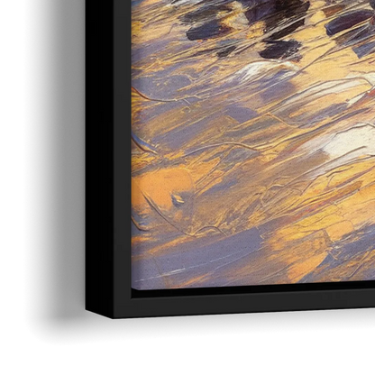 Cincinnati Skyline at Sunset - Close-Up Black Frame Canvas