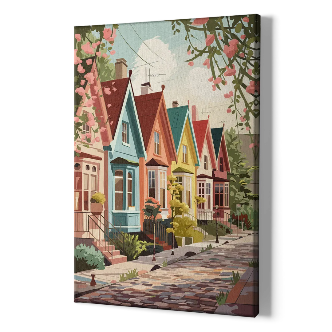Greensboro Vibrant Neighborhoods - Canvas Print Art Sides