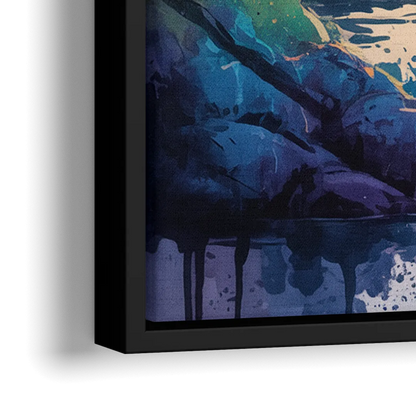 Vancouver Island Mist - Close-Up Black Frame Canvas